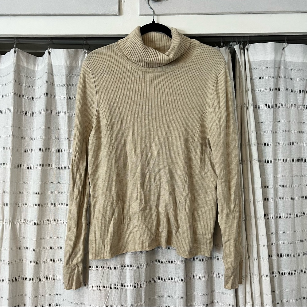 A New Day Tan Ribbed Turtleneck